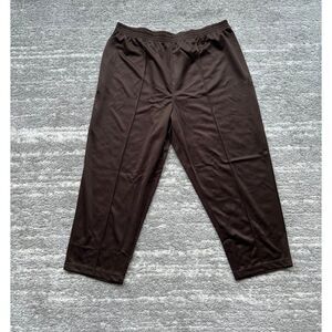 Roaman's Women Plus Size 28W Petite Brown Elastic Waistband Pull On Capri Pants